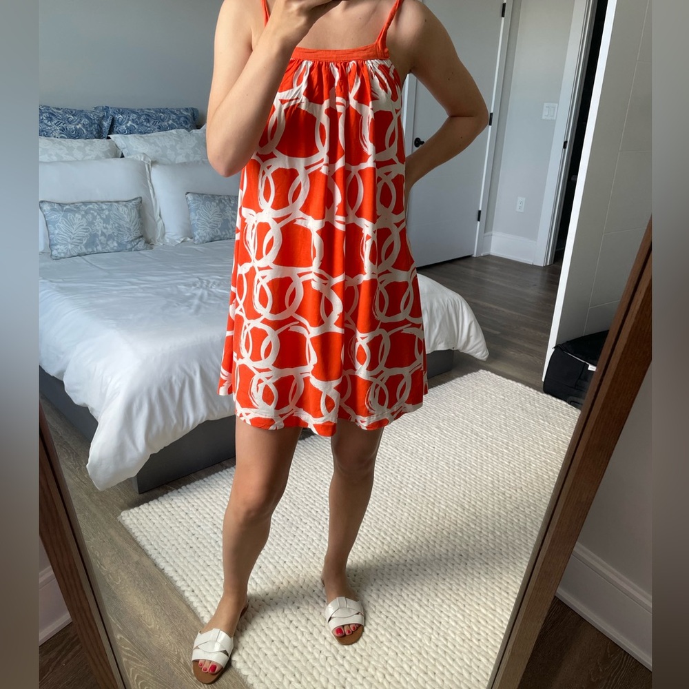 Zara Orange and White Sun Dress
